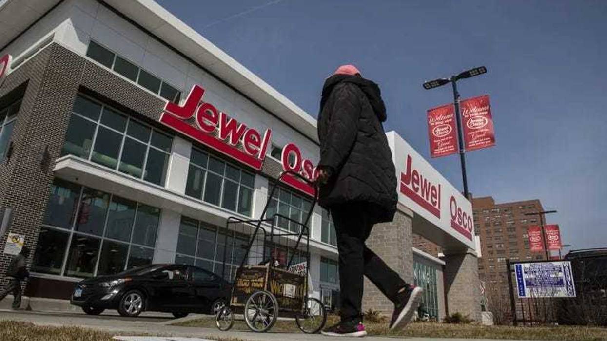 A Jewel-Osco store is seen at the intersection of 61st Street and South Cottage Grove Avenue in Chicago on March 27, 2019.