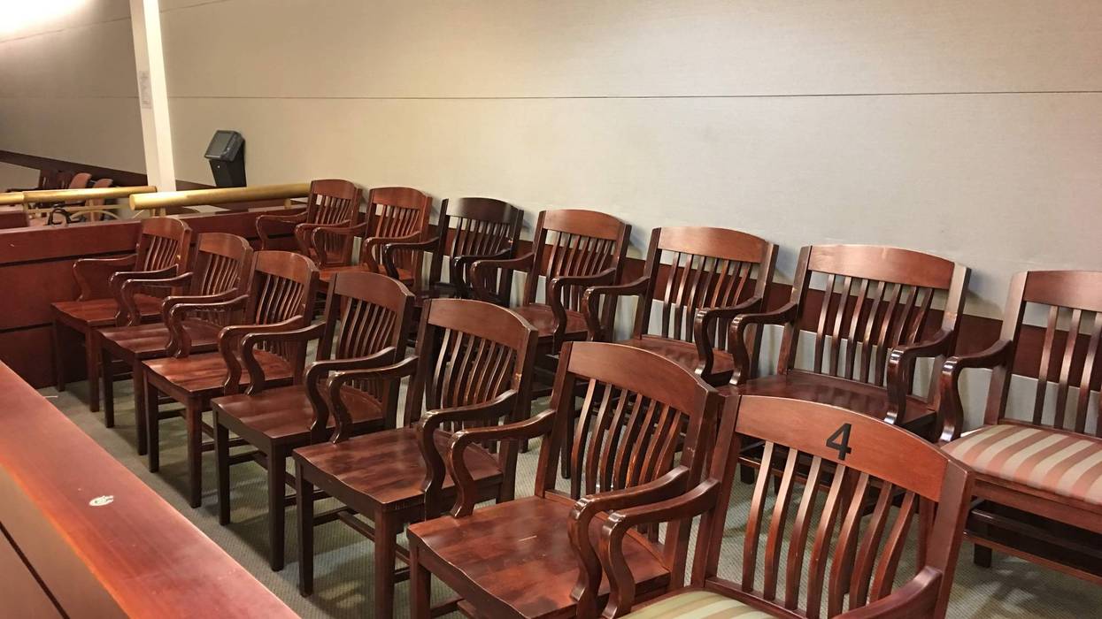 A jury box in Philadelphia.