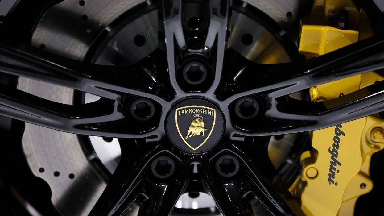 A Lamborghini car wheel.