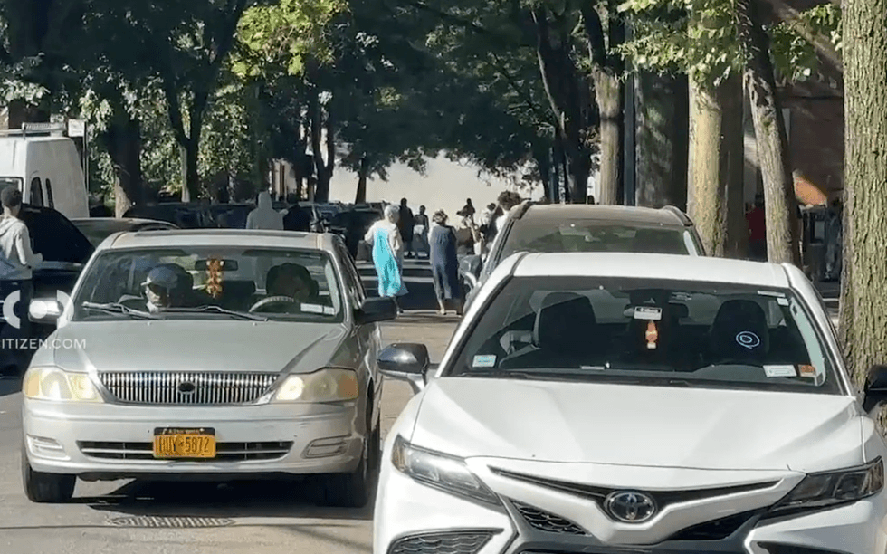 A large cloud of gas filled the area of a gas valve rupture in the Bronx on Sunday morning.