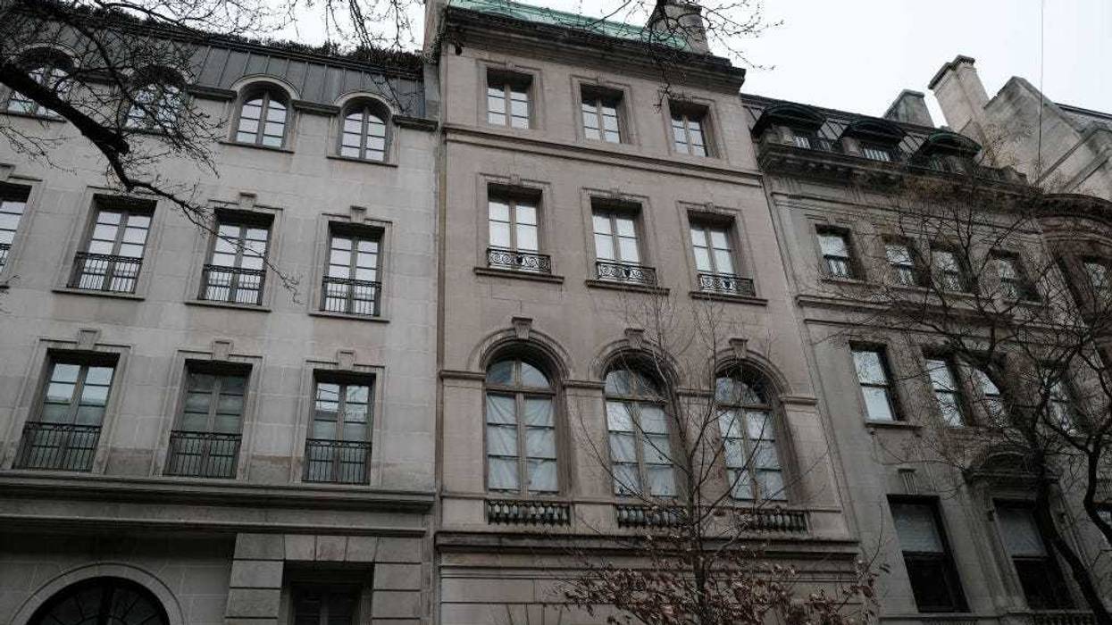 A large home owned by the Russian Oleg Deripaska stands along East 64th Street in Manhattan on March 01, 2022 in New York City.