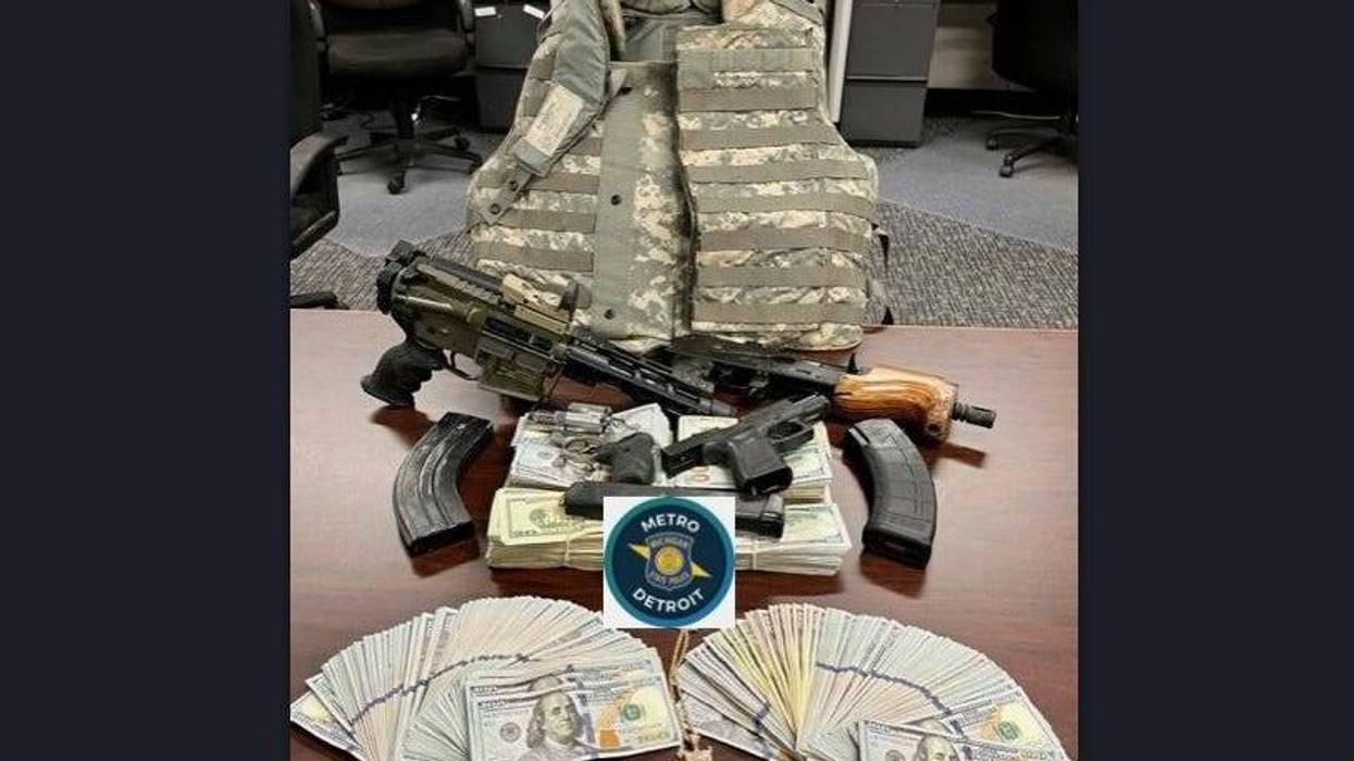 A large quantity of drugs, stolen guns, ammo and more were taken off the street after a state trooper conducting a traffic stop in Detroit discovered the criminal activity, authorities said.