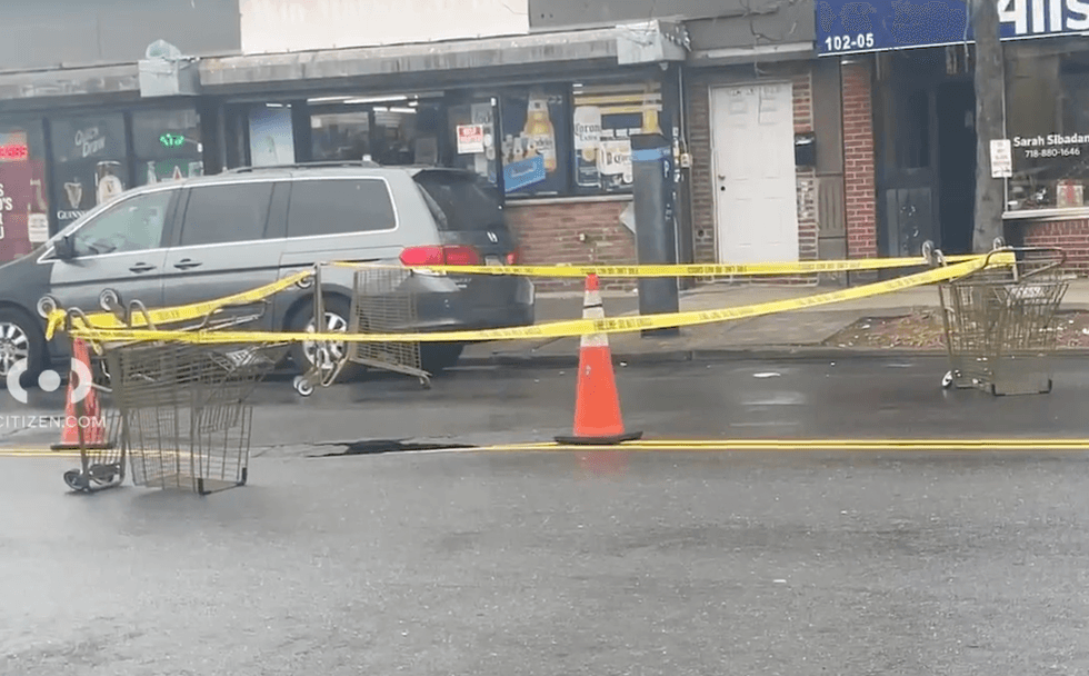 A large sinkhole opened up in Ozone Park, Queens on Wednesday.