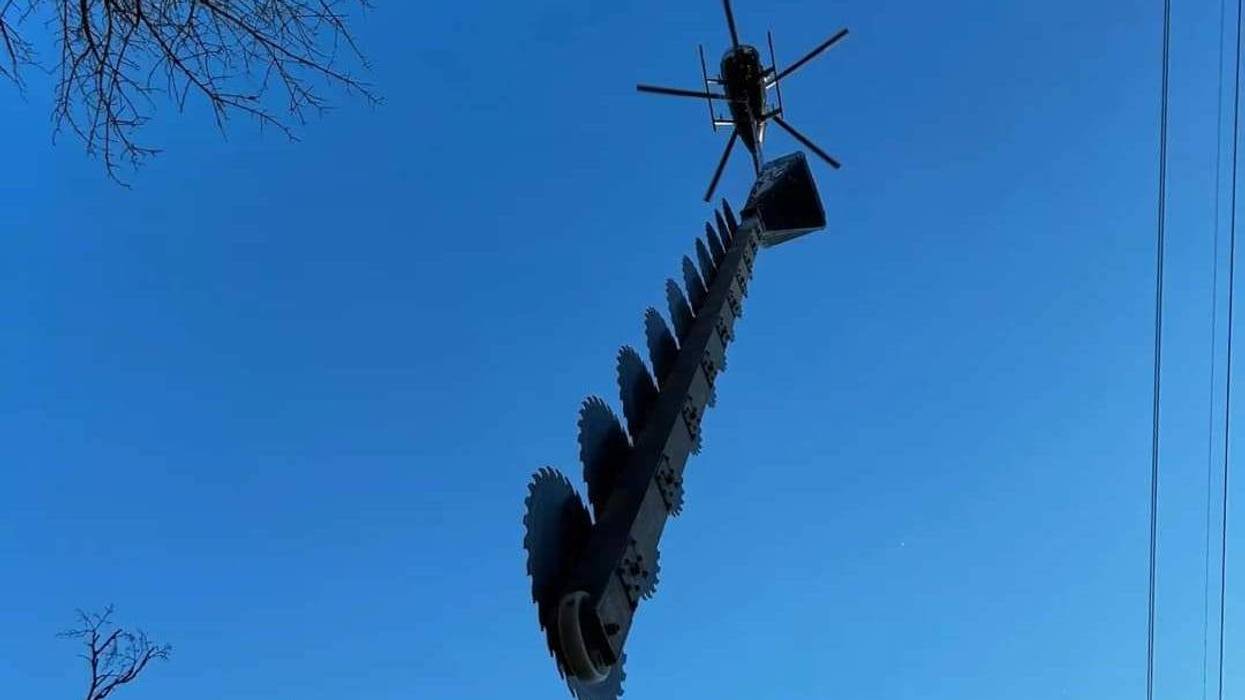 A literal heads-up on some tree trimming using a helicopter-based aerial saw happening in southwest Michigan this week.