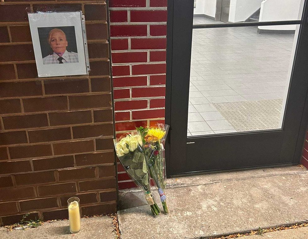 A makeshift memorial outside FDNY EMS Station 49 in Astoria on Friday morning