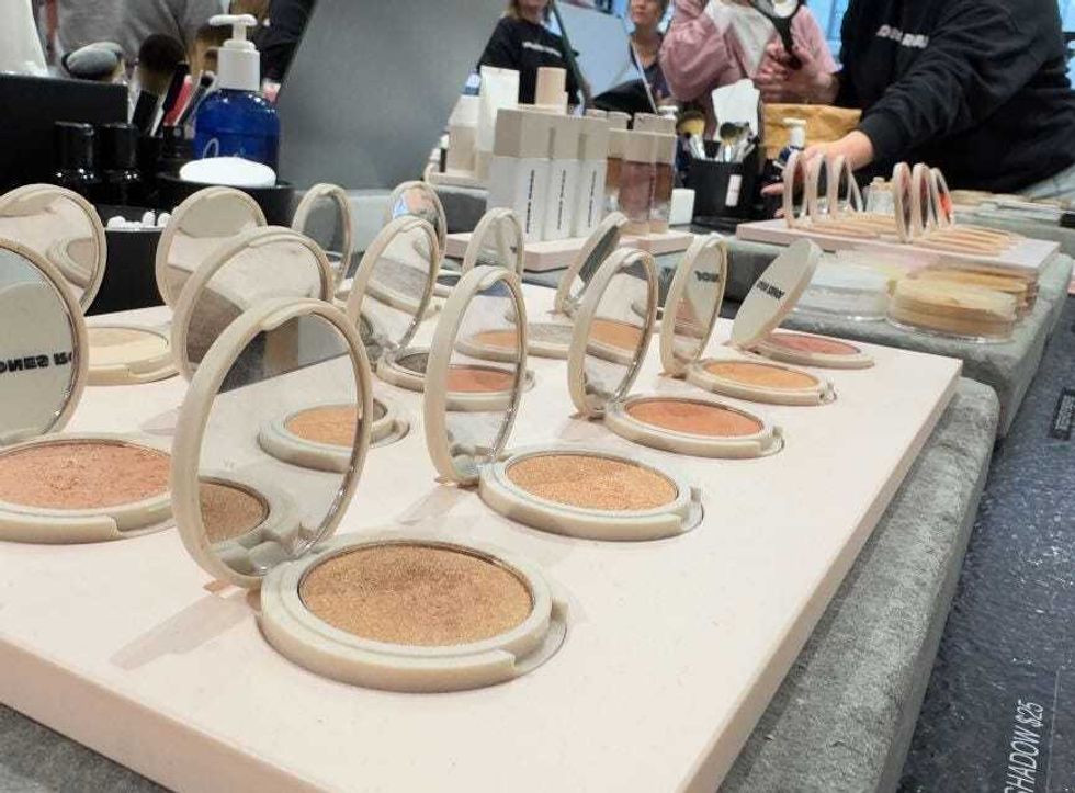 A makeup display inside Jones Road.