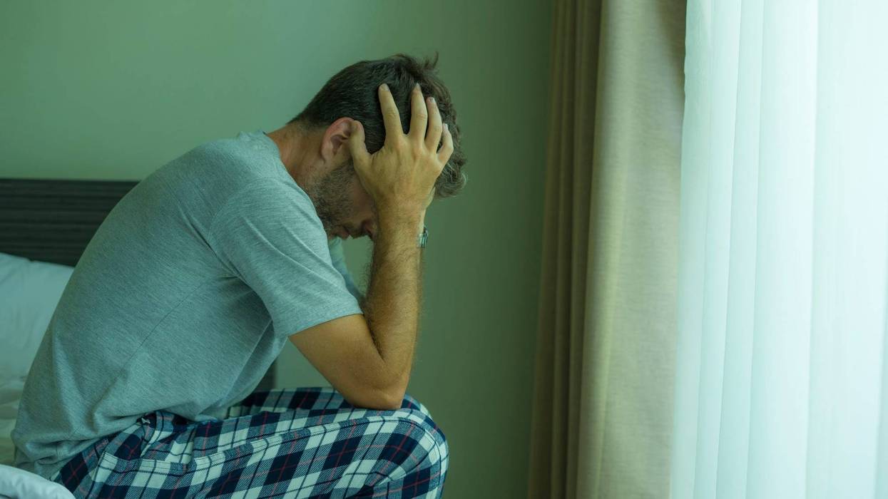 A man suffering from depression.