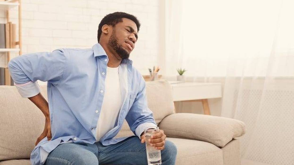 A man with back pain.