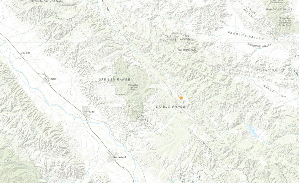 A map shows the epicenter of the magnitude 2.9 earthquake.