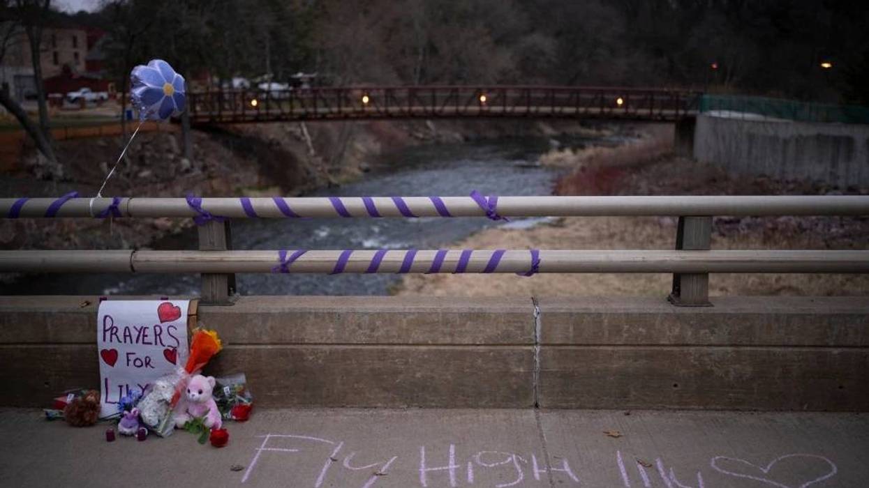 A memorial for Lily Peters is displayed on April 25, 2022, in Chippewa Falls, Wis.