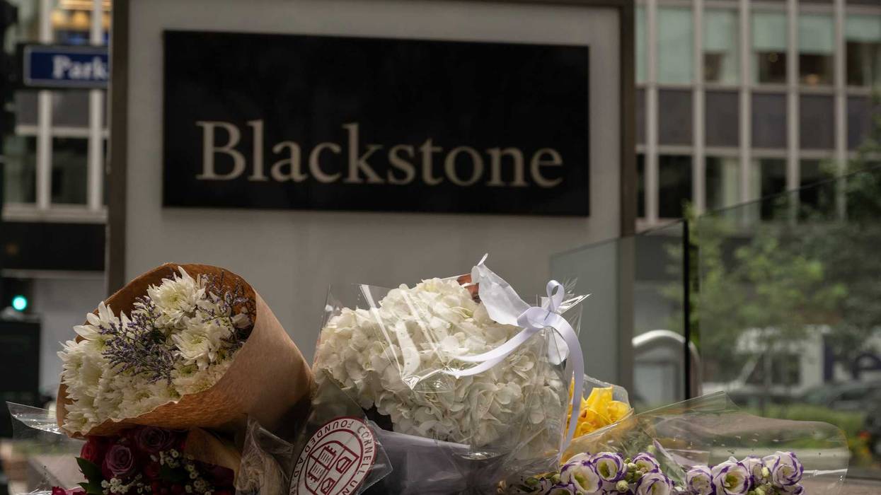A memorial outside the Blackstone headquarters on July 31.