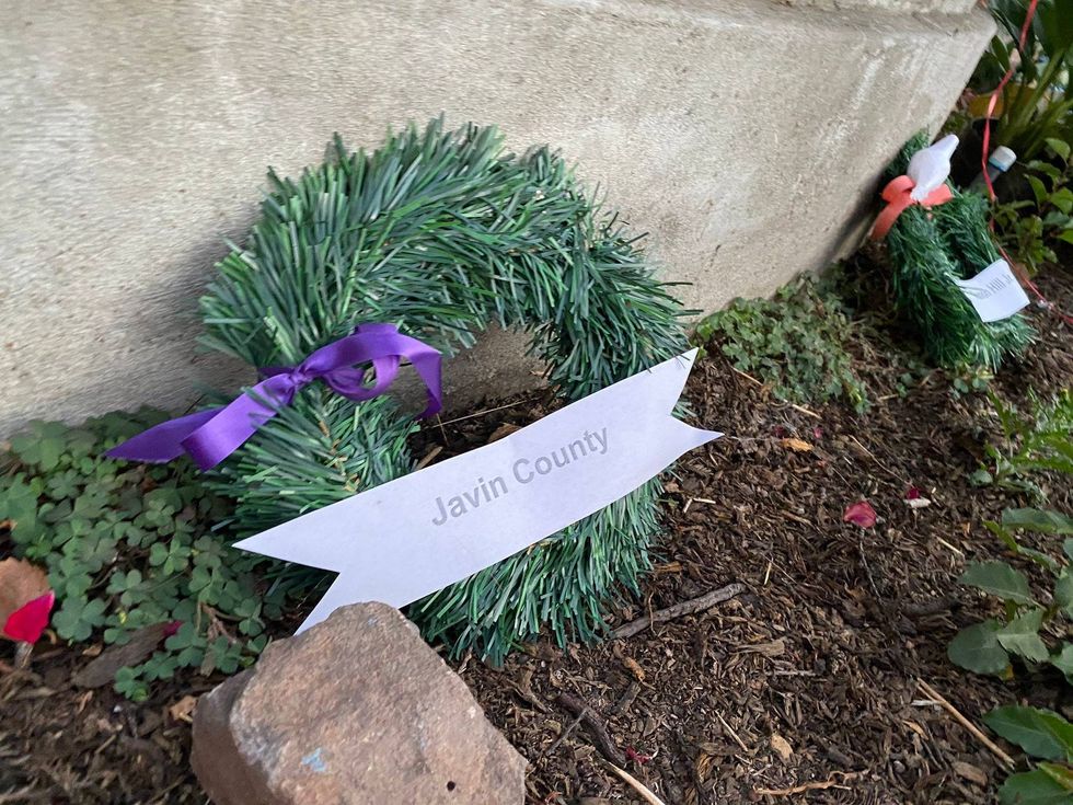 A memorial remembers the victims of the 2019 Halloween shooting in Orinda.