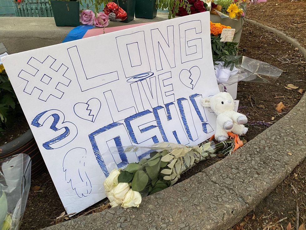 A memorial remembers the victims of the 2019 Halloween shooting in Orinda.
