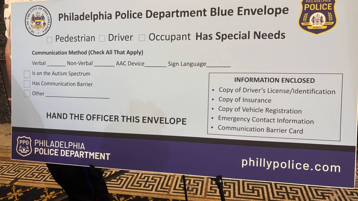 A model of the Blue Envelope form for individuals with communication challenges.