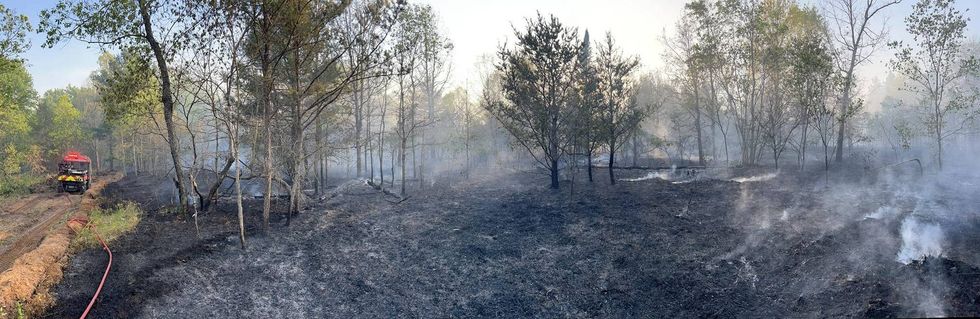 A modest campfire quickly spread into a full-scale wildfire on Friday, burning through 160 acres before crews got it under control in Northern Michigan.