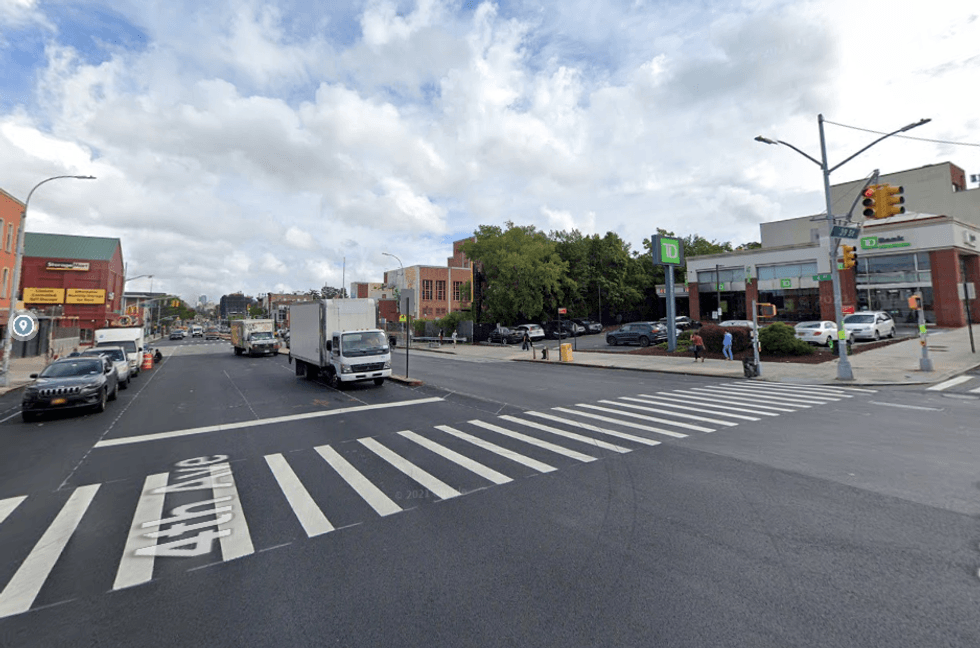A moped rider was struck by a truck driver turning left at 39th Street and Fourth Avenue in Sunset Park early Saturday morning