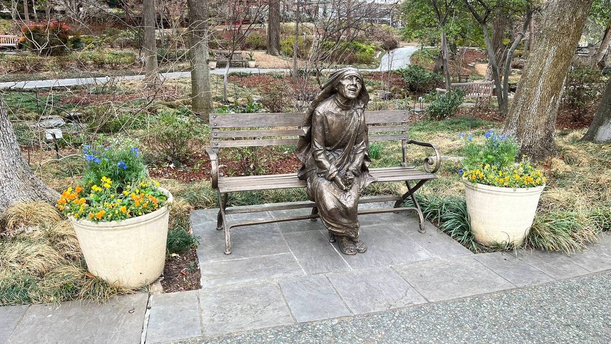 A Mother Teresa statue.