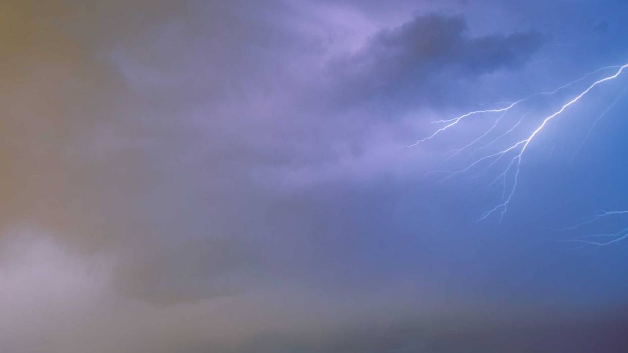 A New Jersey man was electrocuted after lightning "charged" a power tool he was holding Sunday