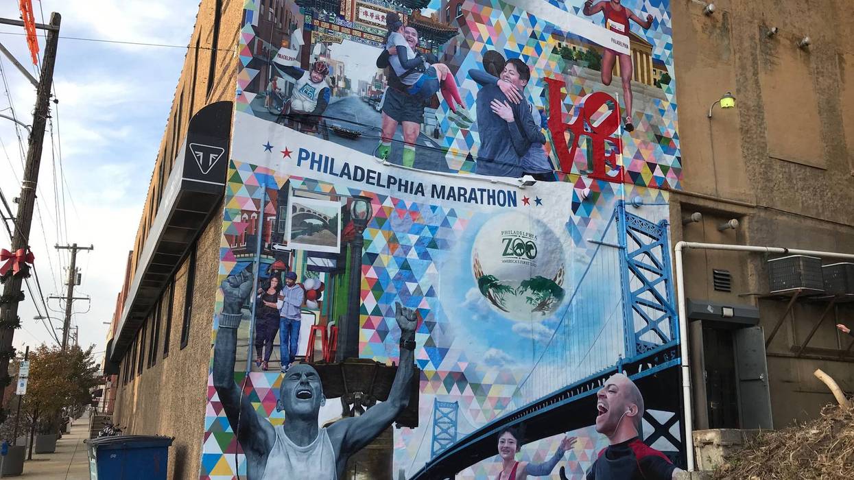 A new mural on Main Street in Manayunk, created by artist Kala Hagopian, pays tribute to both the Philadelphia Marathon and the city itself.