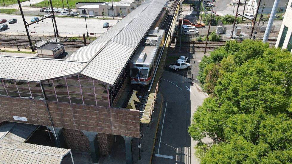A Norristown High Speed Line train crashed into a bumper at the end of the tracks on May 11, 2025.