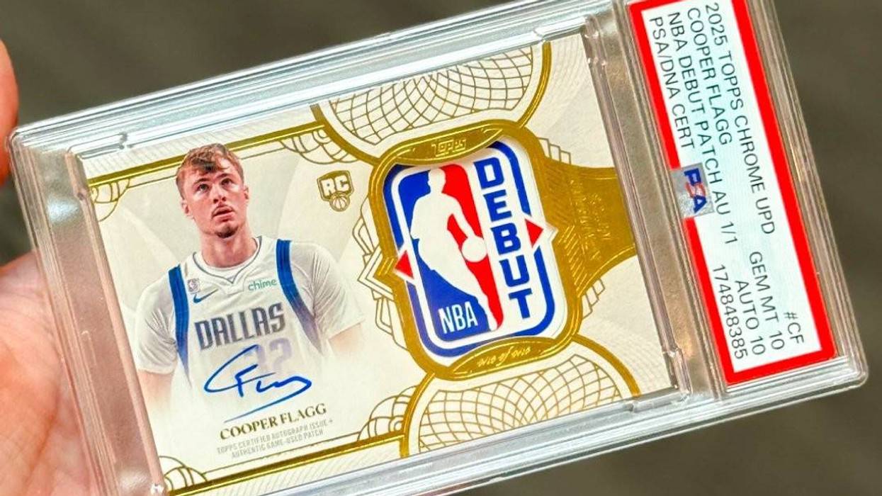 A one-of-one Cooper Flagg NBA Rookie Debut Patch Autograph card sold for $8.04 million early Friday in a Fanatics Collect auction, becoming the third-most expensive NBA card on record.