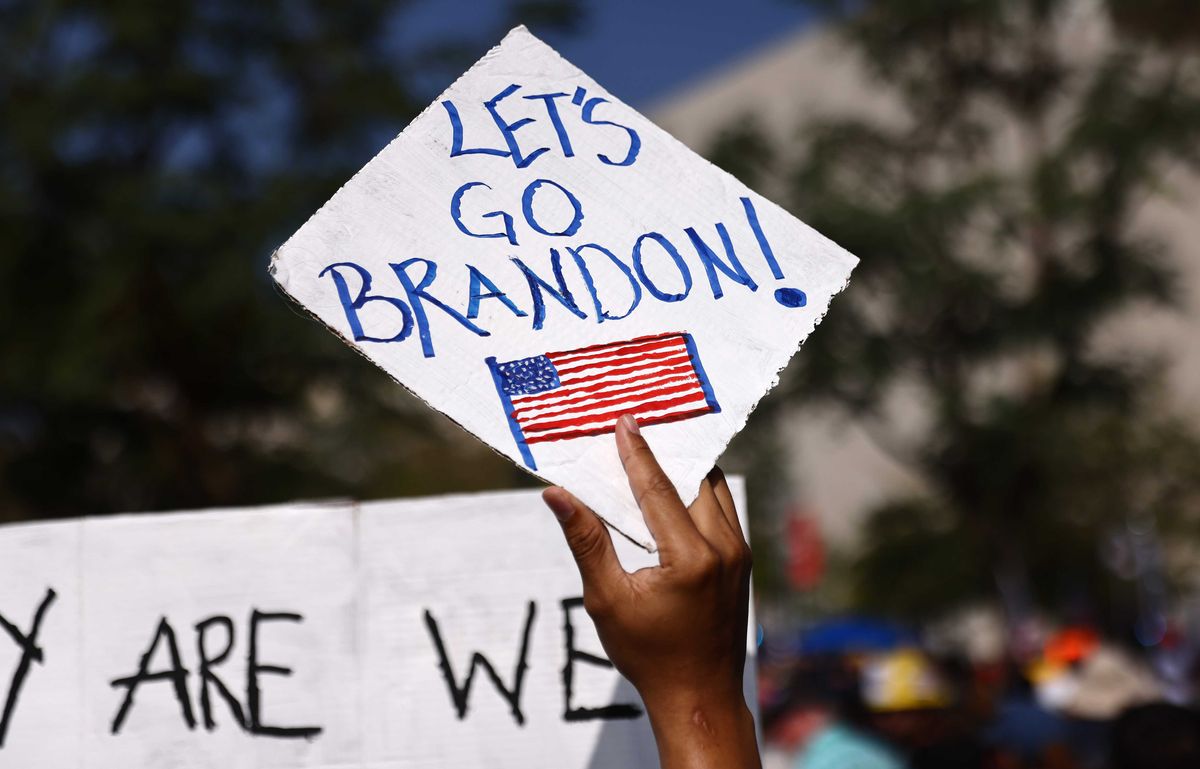 A pair of students in West Michigan are suing their school after they were told by officials that they couldn't wear their "Let's Go Brandon" sweatshirts to class.