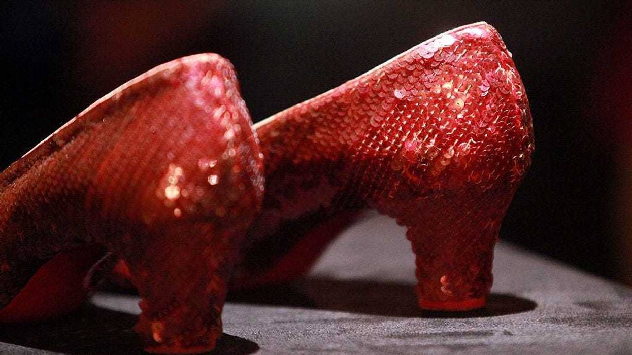 A pair of "The Wizard of Oz" Ruby Red Slippers worn by Judy Garland in 1939 are displayed at a viewing at the Plaza Athenee on December 5, 2011 in New York City.
