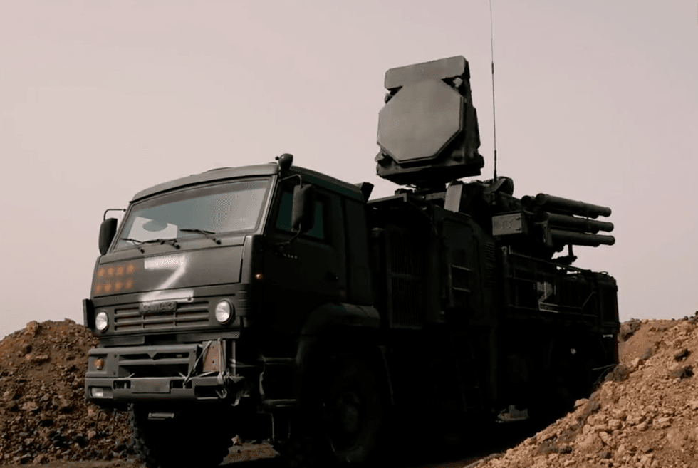 A Pantsir air defense missile system belonging to the Russian military