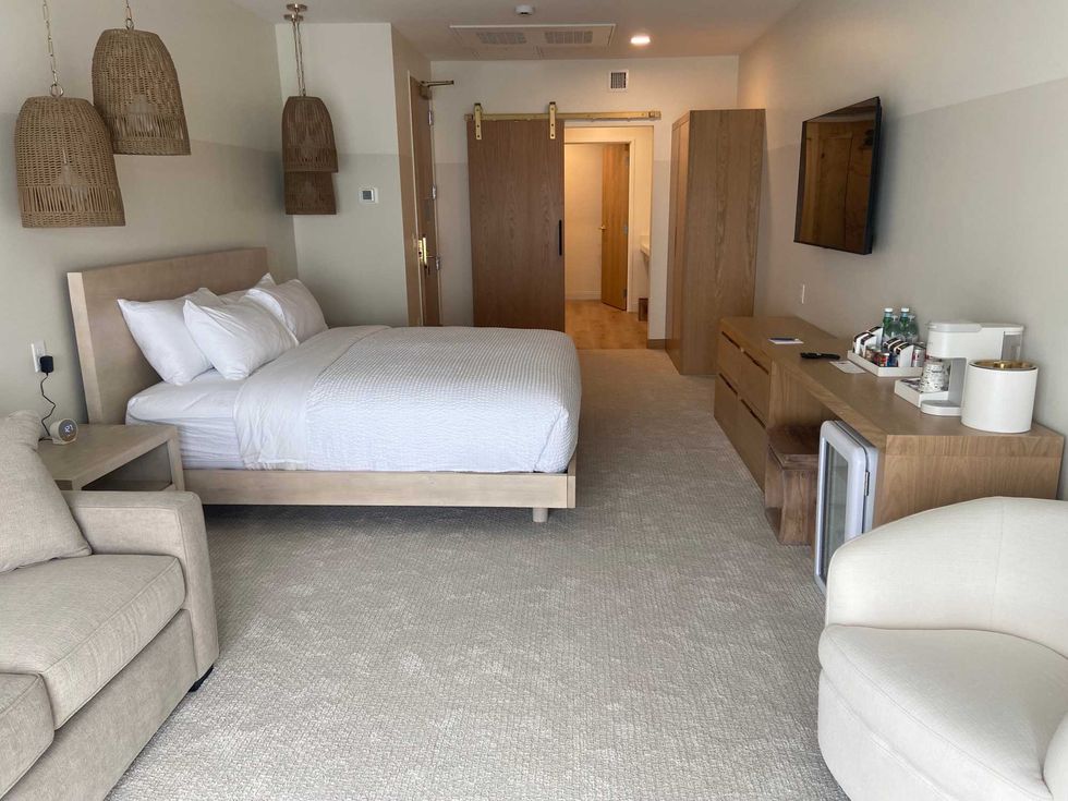 A peek at one of the rooms in the new Shoreline Hotel.