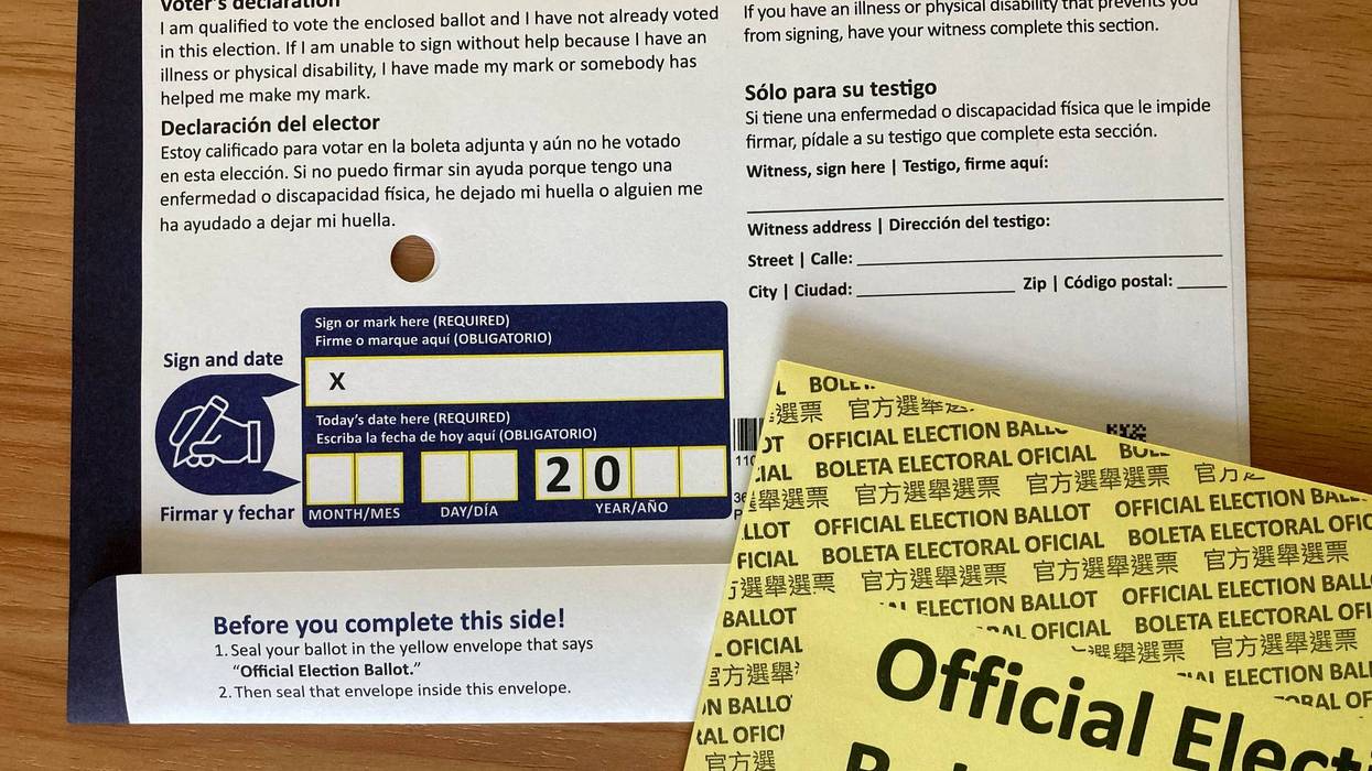 A Pennsylvania mail ballot for the 2024 primary election.