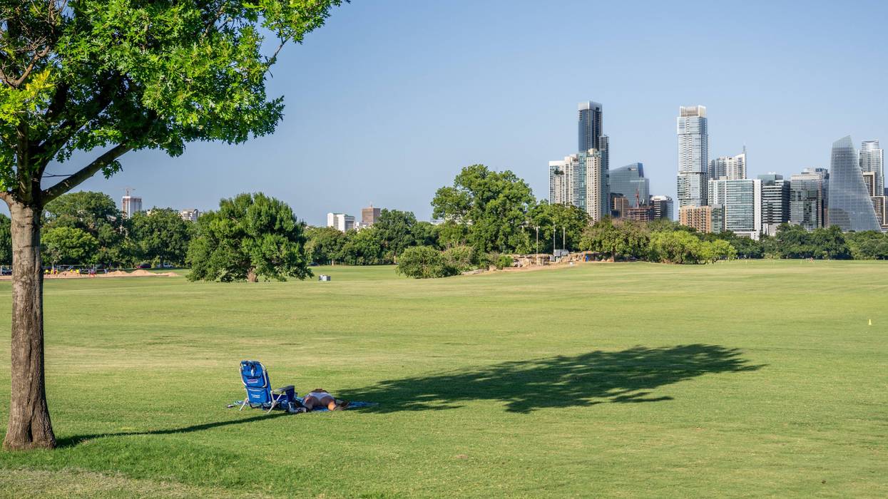 A person rests in the shade at Zilker Metropolitan Park on July 10, 2023, in Austin, Texas. Record-breaking temperatures continue soaring as prolonged heatwaves sweep across the Southwest.