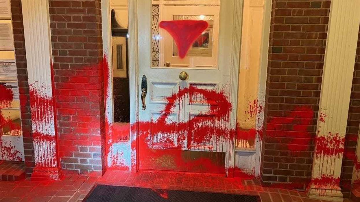 A photo from June shows the vandalism at the residence of a Brooklyn Museum employee