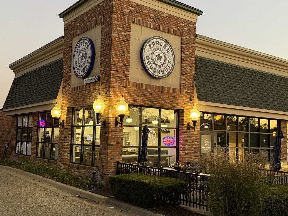 A photo of the Parlor Doughnuts building in Grand Blanc Township