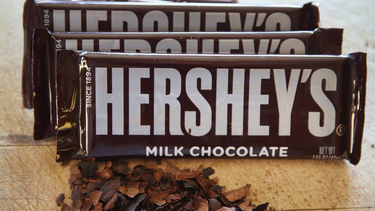A pile of Hershey's chocolate bars