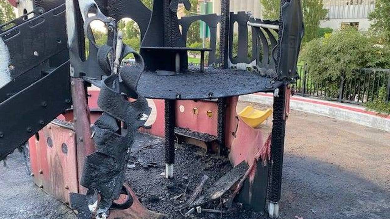A playground at Sue Bierman Park was destroyed by a fire Thursday night.
