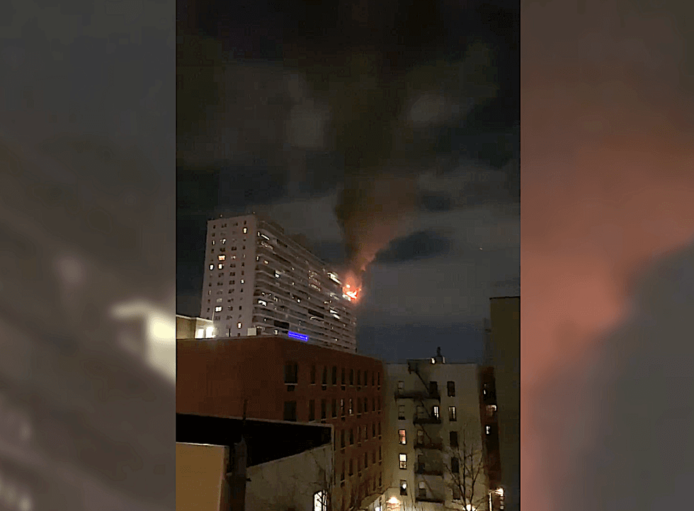 A plume of smoke rose over Highbridge as more than 100 firefighters battled the two-alarm blaze Monday night