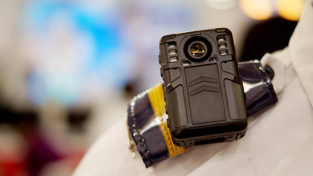 A police body-worn camera.