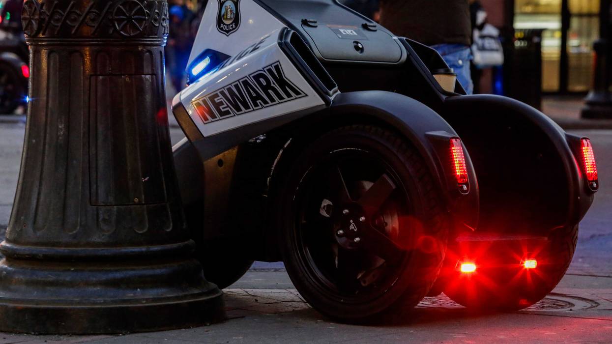 A police scooter is seen at downtown on January 18, 2018 in Newark, New Jersey.