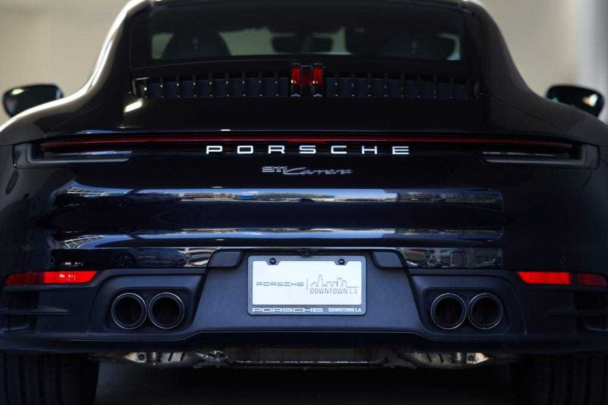 A Porsche 911 Carrera S on display at Porsche Downtown LA on September 19, 2022 in Los Angeles, California. P