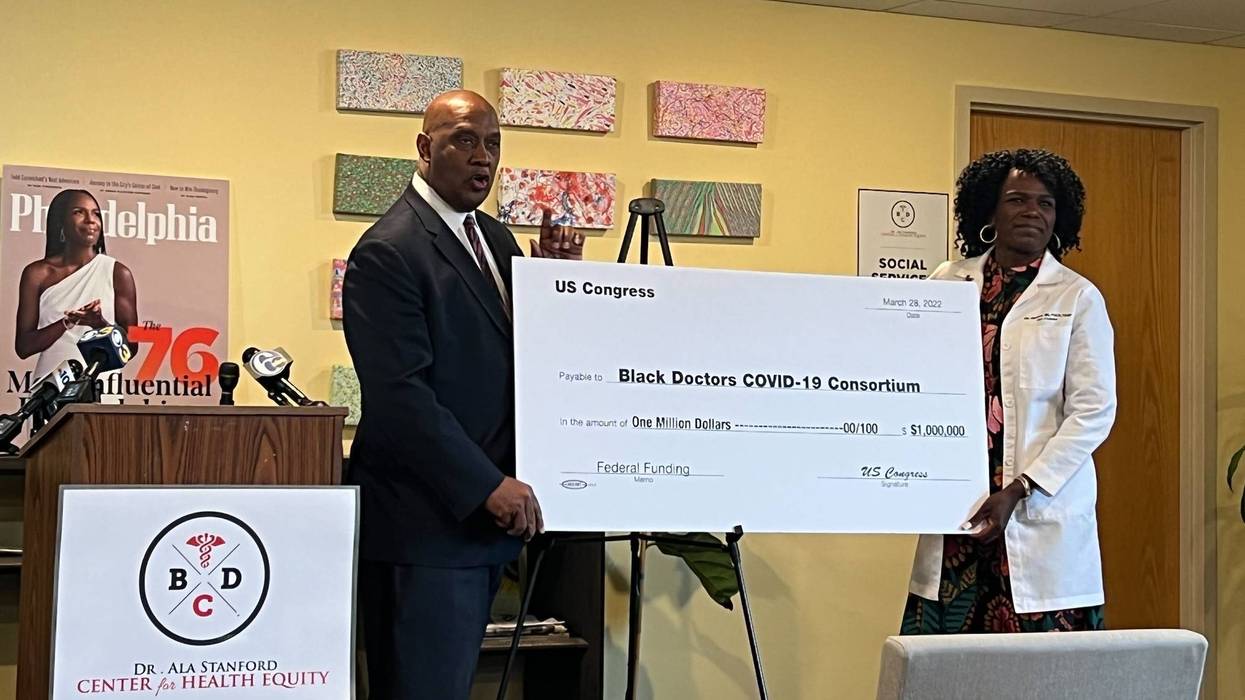 A presentation of $3 million in federal funds for the Black Doctors COVID Consortium.