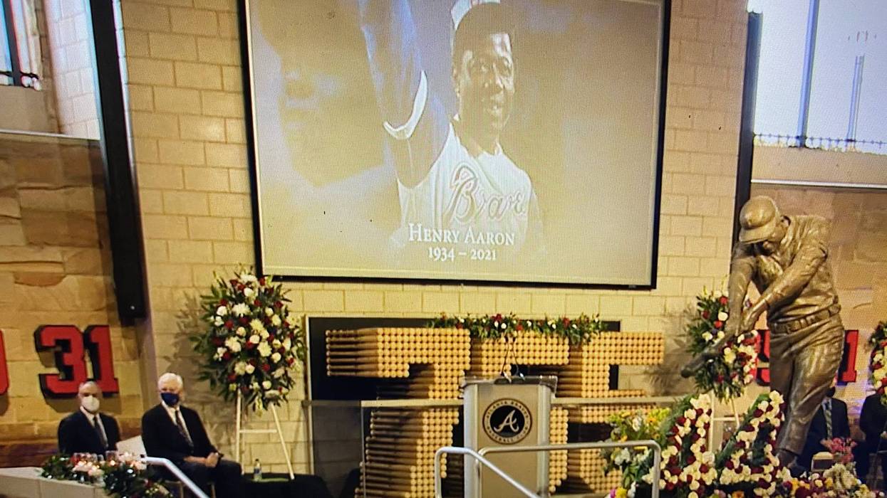 A private memorial celebration service for Hank Aaron was held Monday at Truist Park.