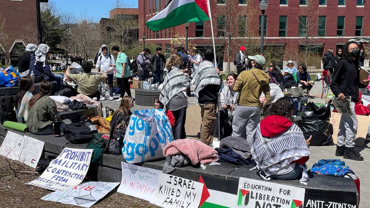 A pro-Palestinian, anti-Israel protest at UConn, 4/26/24