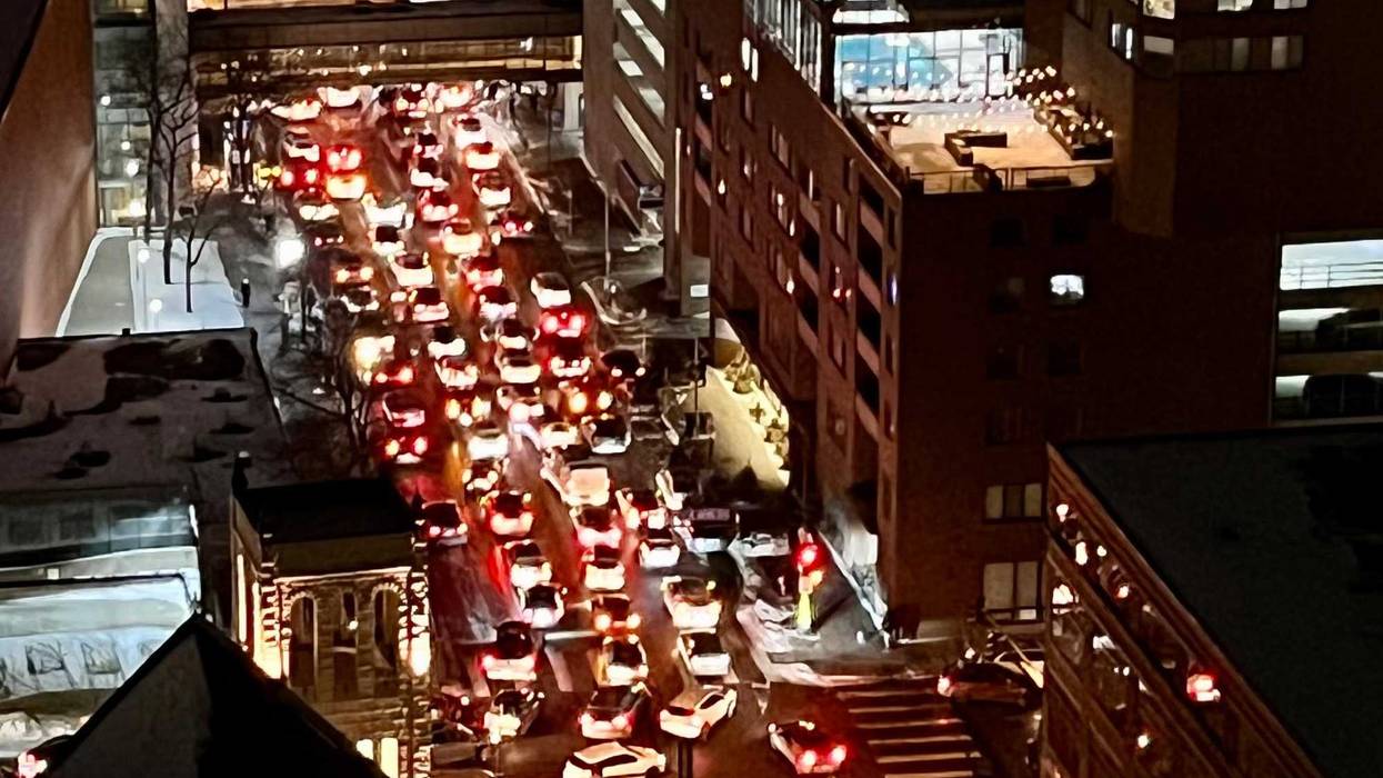 A protest is blocking the streets in front of Bolero Flats Apartments where Minneapolis Police killed Amir Locke
