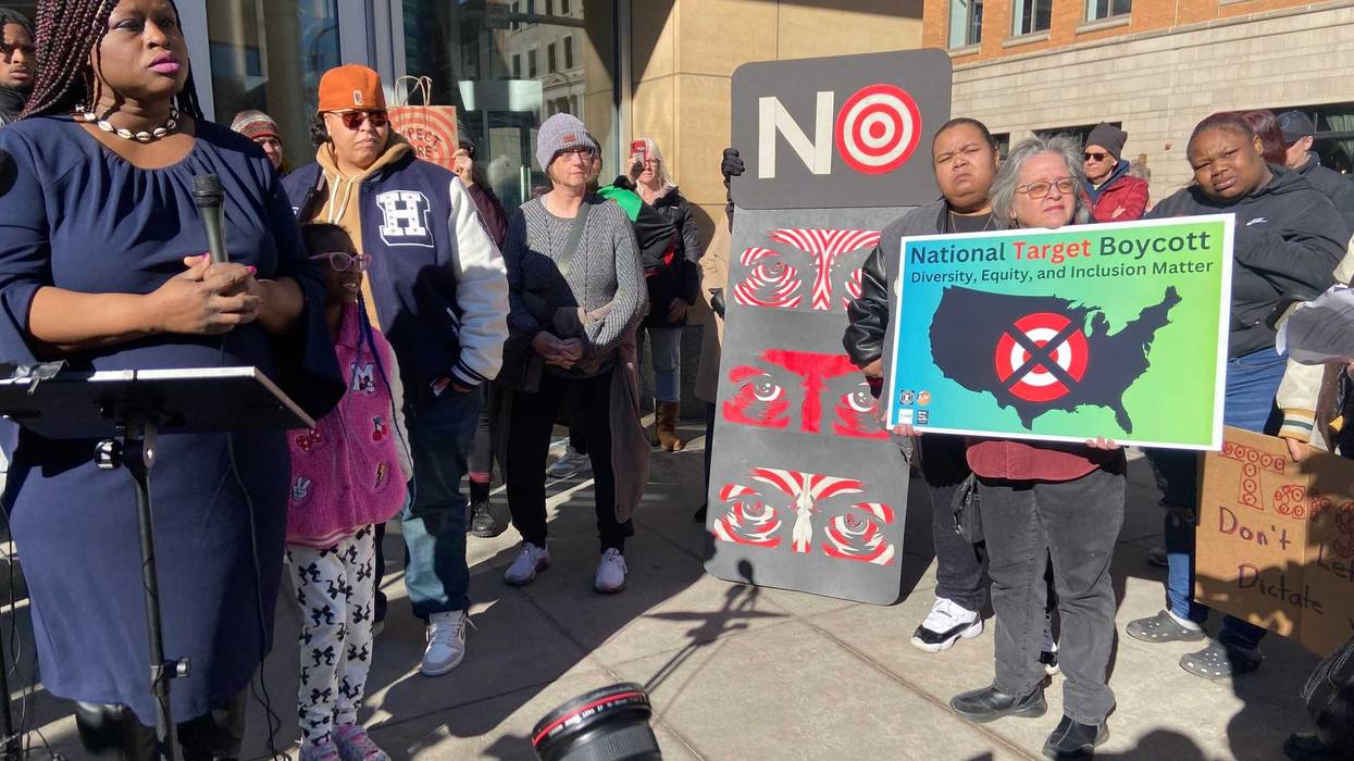 A protest was staged outside of Target headquarters in downtown Minneapolis after the company announced it's ending its diversity initiatives last week.