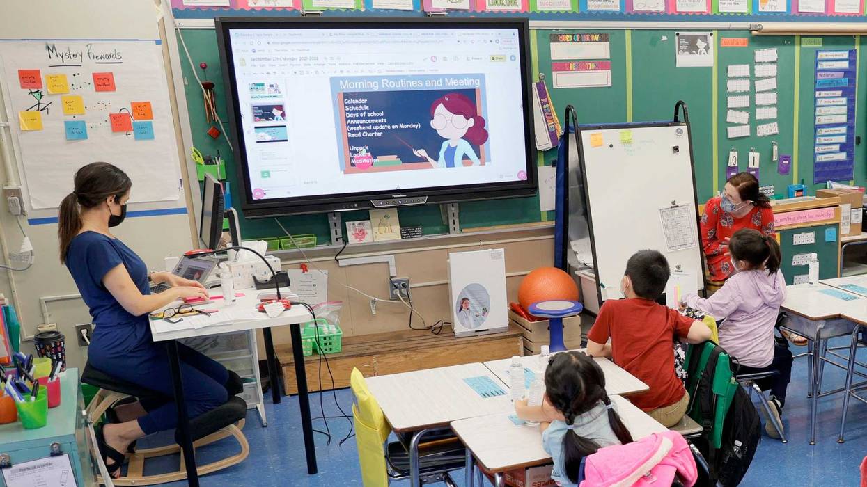 A public school classroom in Manhattan last month