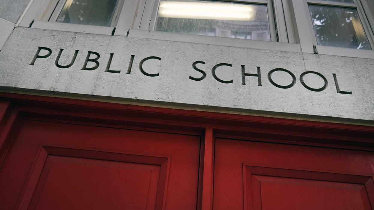 A public school stands on the Upper East Side on August 07, 2020 in the Manhattan borough of New York City.
