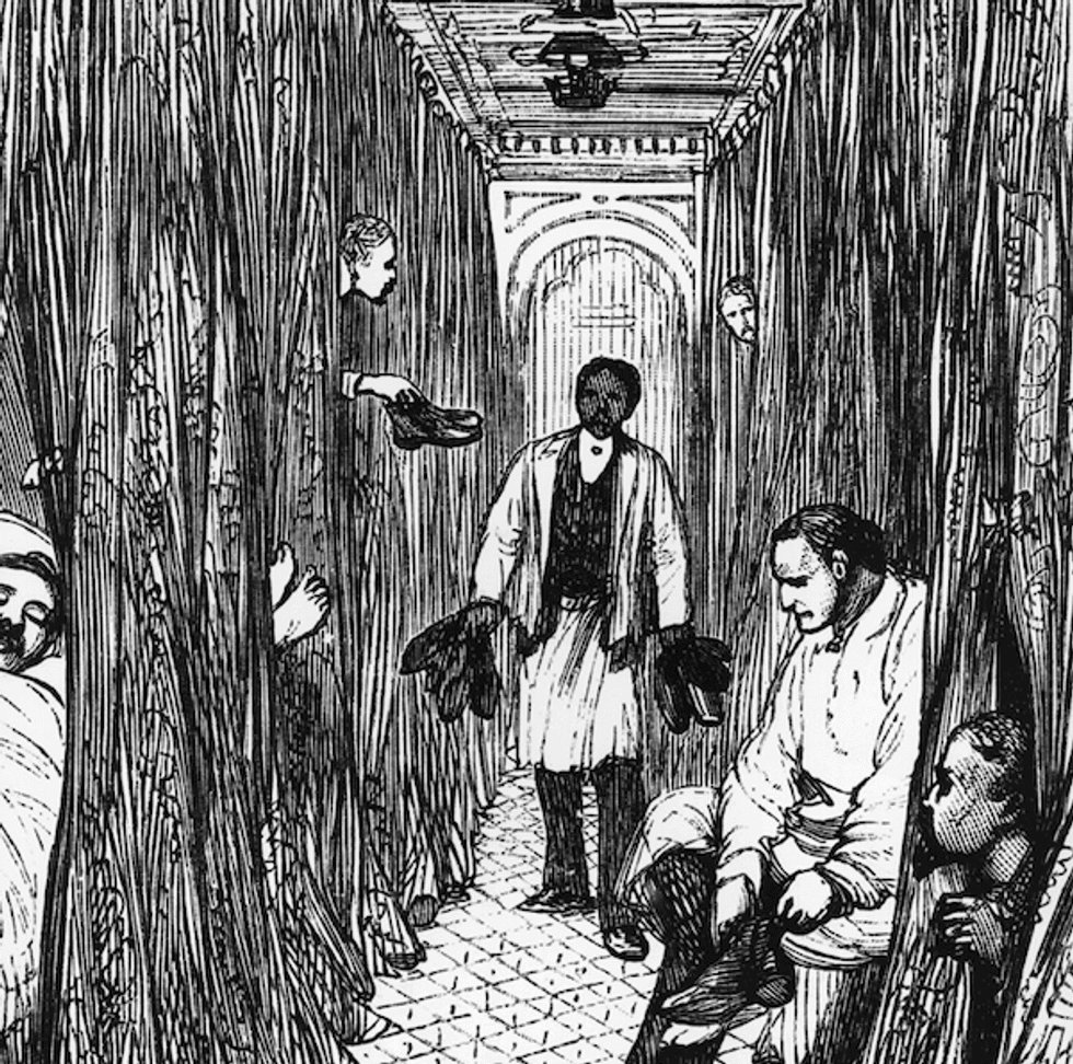 A Pullman sleeping car, 1870s