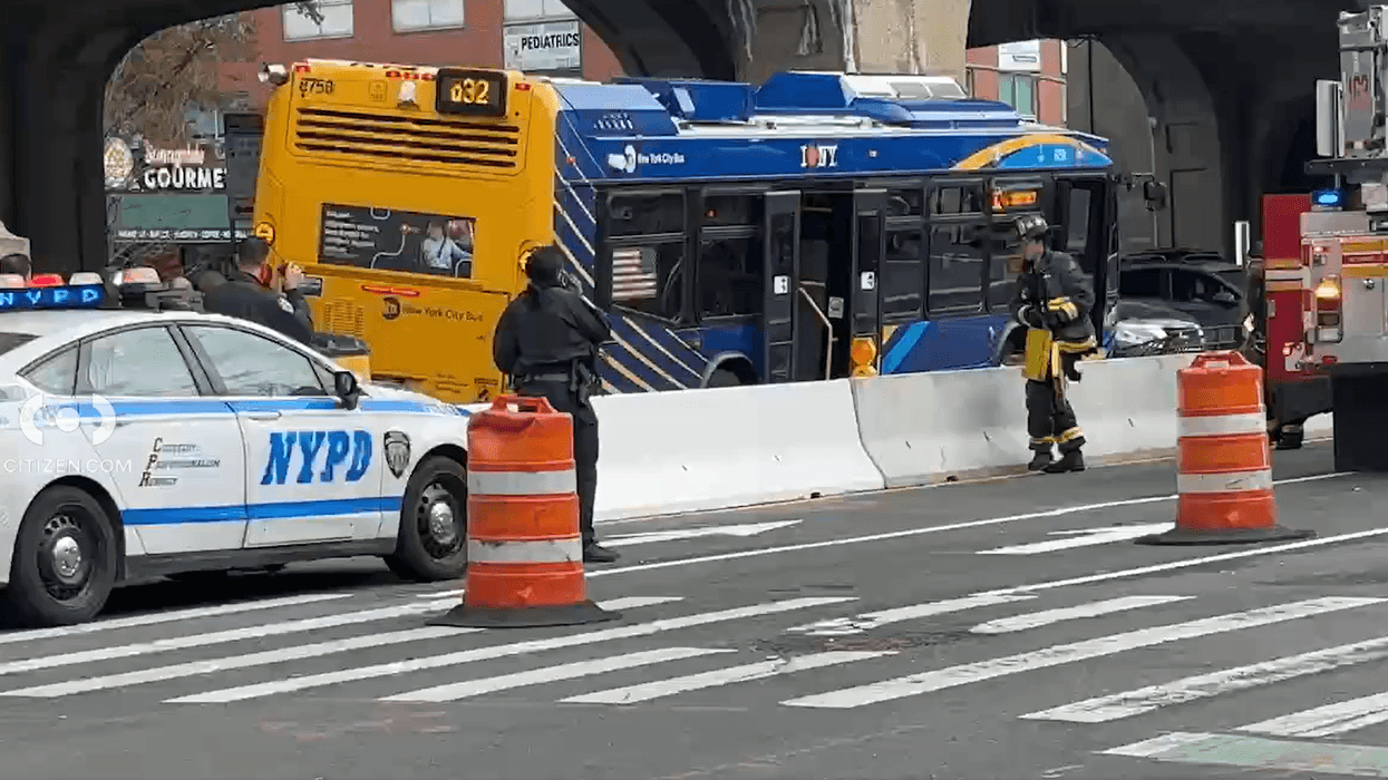 A Queens bus crashed in Sunnyside on Sunday morning when the operator suffered a medical episode.