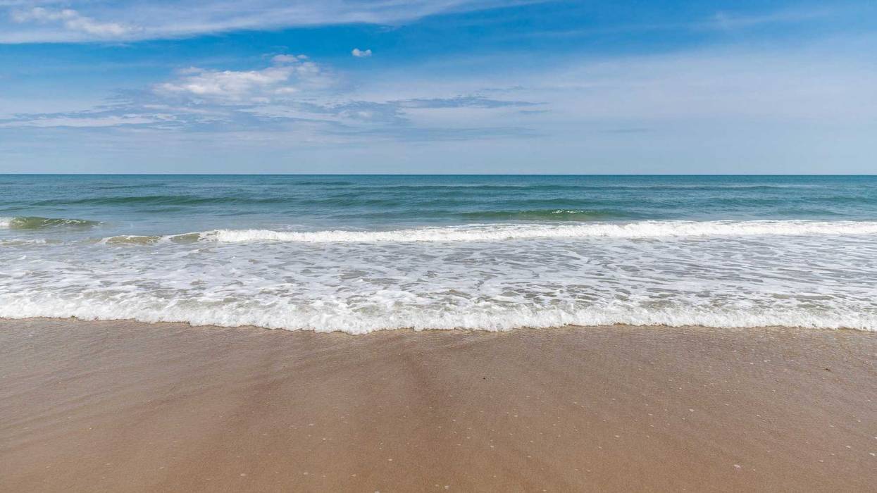 A remote and beautiful beach in the summertime on Ocracoke island, North Carolina.