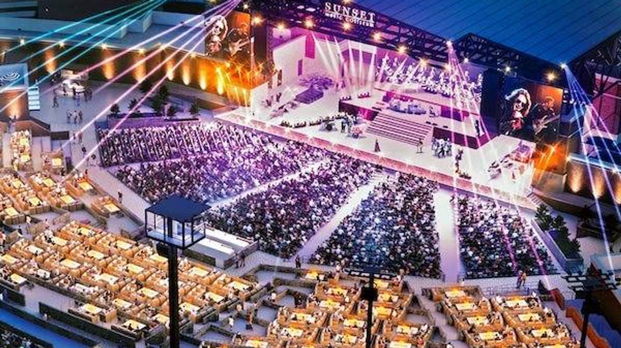 A render of the Sunset Amphitheater at Mustang Creek that is being built by J.W. Roth, chairman and CEO of Notes Live Inc. in Oklahoma City, Okla. on Wednesday, Sept. 13, 2023